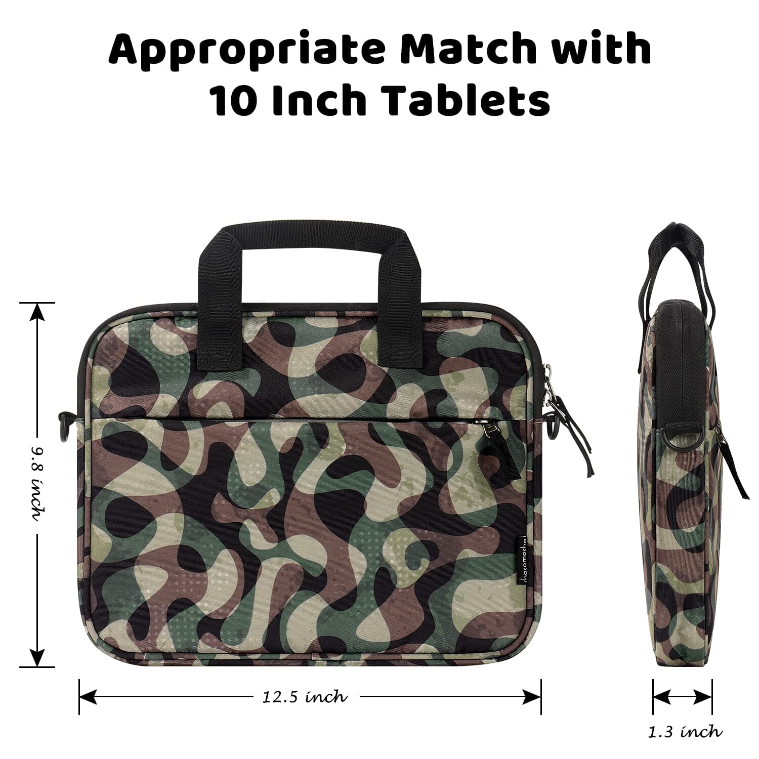 Choco Mocha 12.5 Inch Kids Tablet Sleeve Bag for Boys,Kids Tablet Carrying Case for Fire HD 10, Fire 7, Fire HD 8, Fire 10 Tablet, Kindle Kids Edition,Apple iPad, for Kids, Camo chocomochakids 
