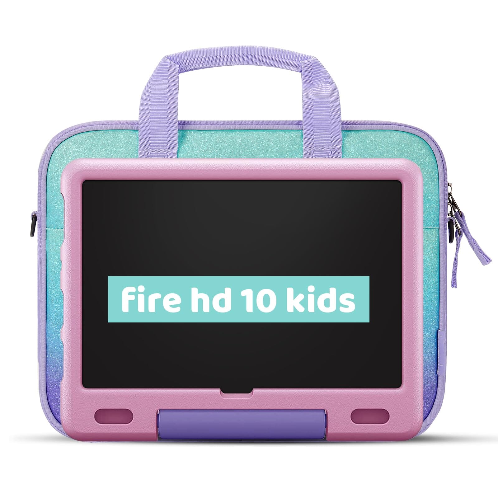 Choco Mocha 12.5 Inch Kids Tablet Sleeve Bag for Girls, Kids Tablet Carrying Case for Fire HD 10, Fire 7, Fire HD 8, Fire 10 Tablet, Kindle Kids Edition, Apple iPad, Glitter, Purple chocomochakids 