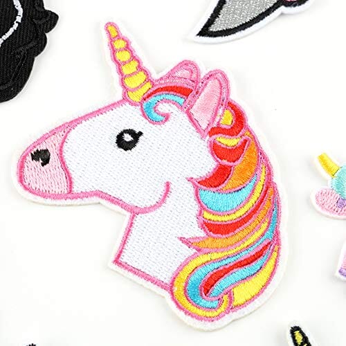 Choco Mocha 12PCS Unicorn Iron On Patch for Clothing Girls Unicorn Patches Sew On Small Embroidered Decorative Appliques for Kids Pants Jeans Jacket Clothes, Unicorn chocomochakids 