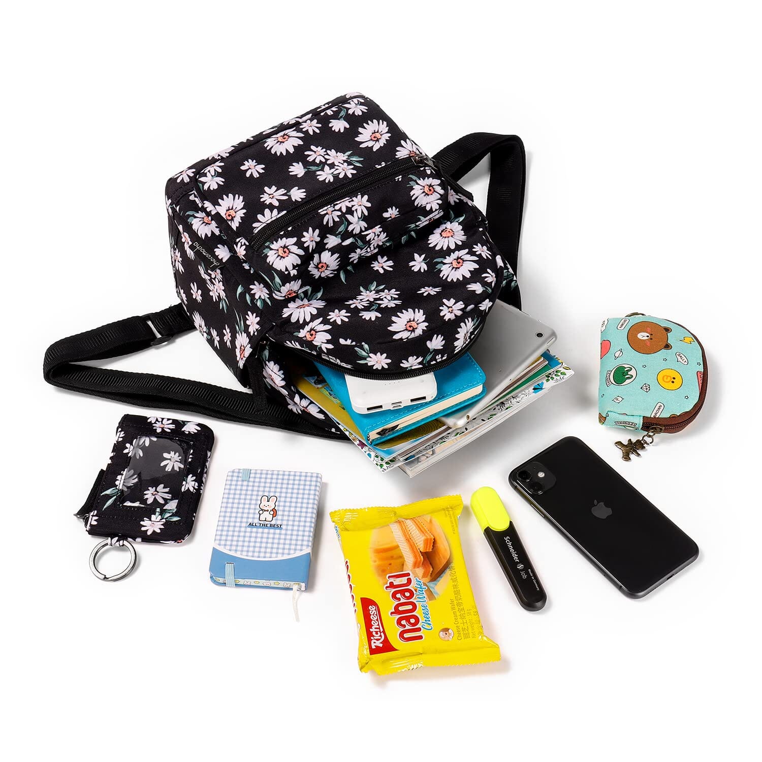 Choco Mocha Black Small Backpack for Girls and Women Teen, Kids Mini Backpack Purse Cute Little Girls Backpack School Travel Bookbag, Daisy chocomochakids 