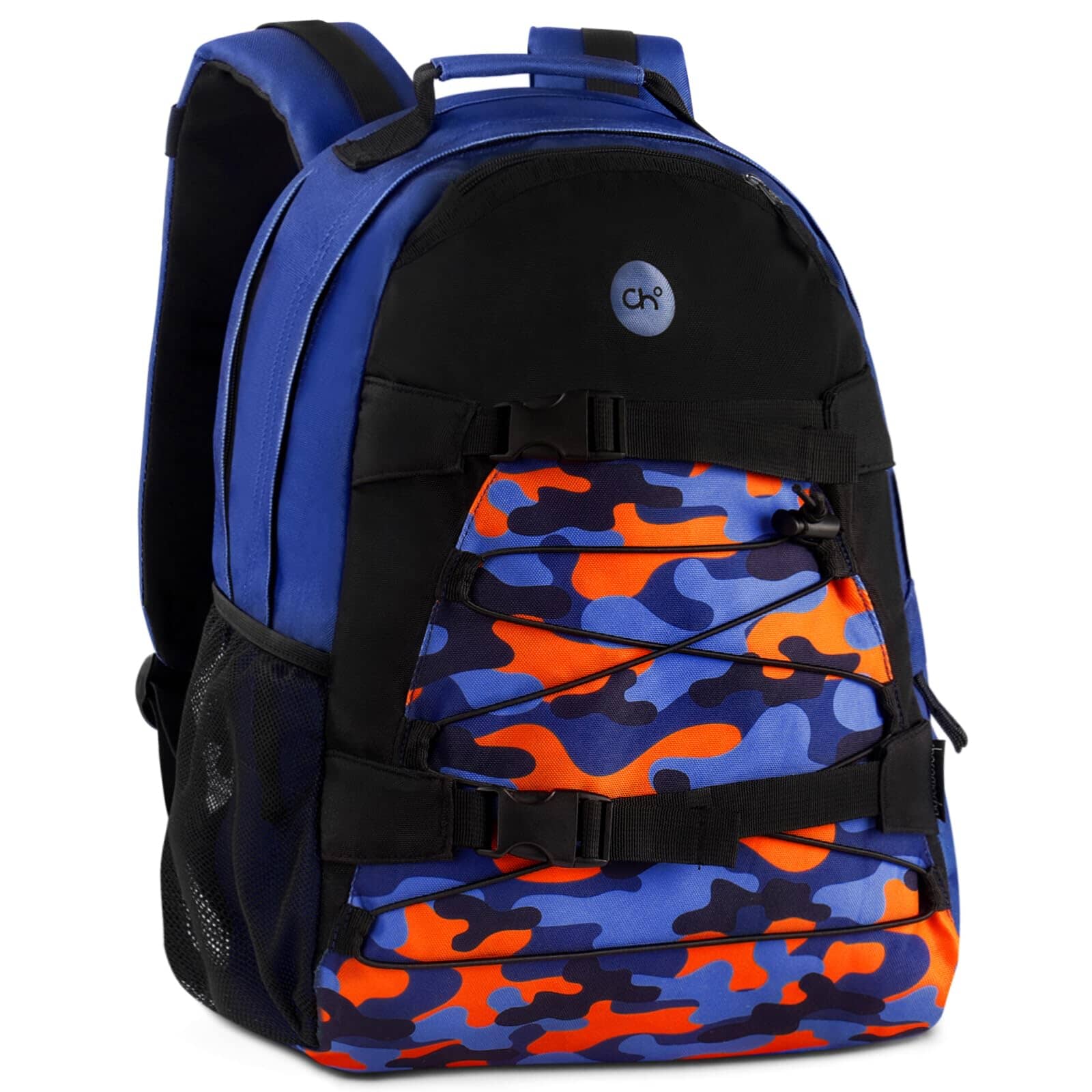 Choco Mocha Boys Orange Camo Backpack for Elementary Middle School, Large Backpack for Kids Teen Boys, 18 Inch chocomochakids 