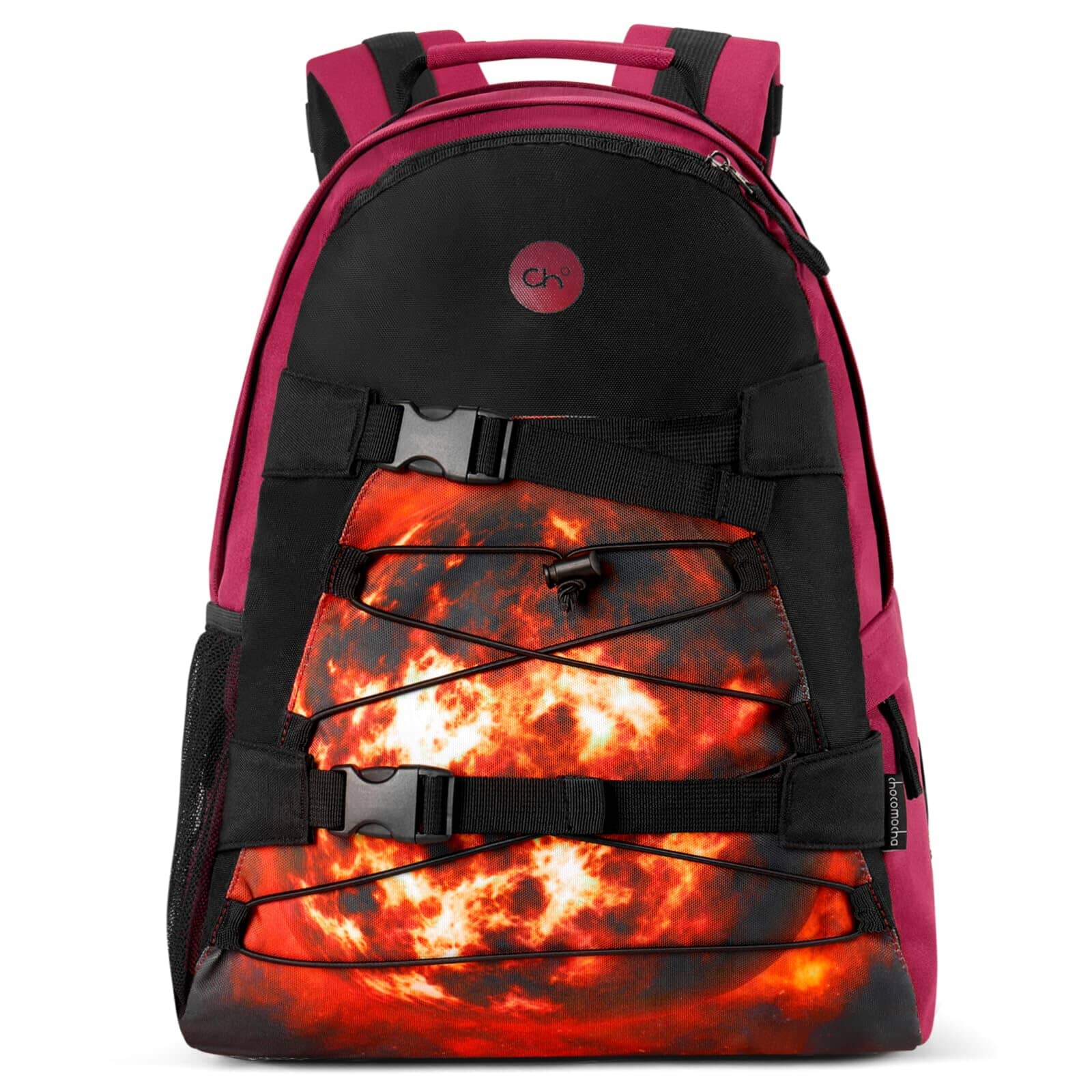 Choco Mocha Boys Red Backpack for Elementary Middle School, Large Backpack for Kids Teen Boys, Fire, 18 Inch chocomochakids 