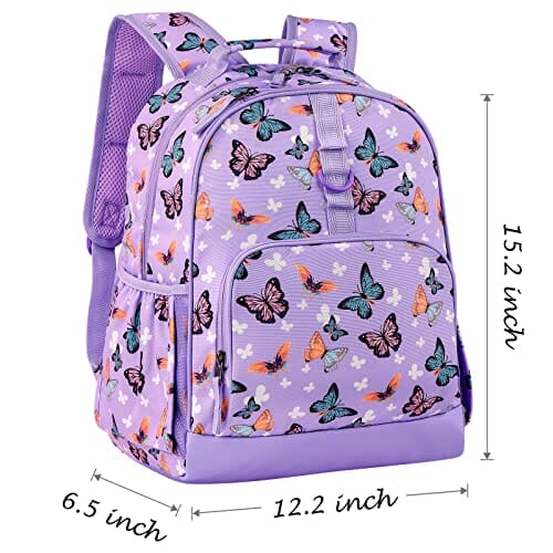 Choco Mocha Butterfly Backpack for Girls Kindergarten Backpack for Girls Preschool Backpack for Kids Backpacks for Girls 15 inch Backpack Girls Butterfly Bookbag School Bag 3-5 with Chest Strap Purple chocomochakids 