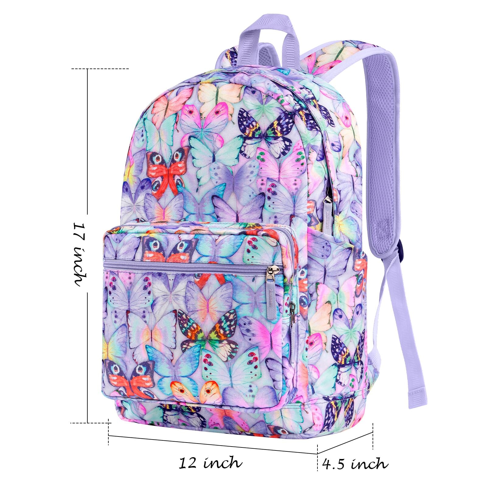 Choco Mocha Butterfly Backpack for Girls Travel School Backpack 17 Inch, Colorful chocomochakids 