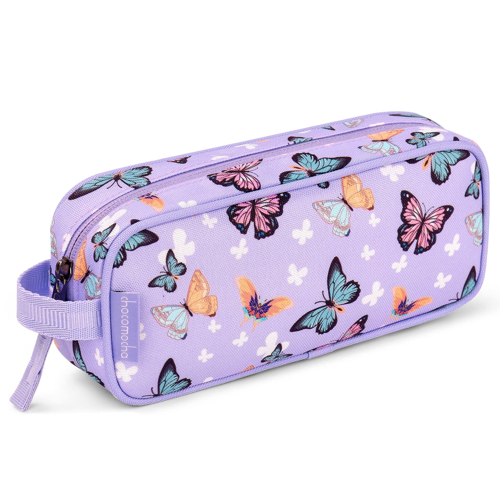 Choco Mocha Butterfly Pencil Case for Kids Toddler Girls, Soft Zipper Small Pencil Pouch for Little Girls, Kids Pencil Bag for Girls, Purple chocomochakids 