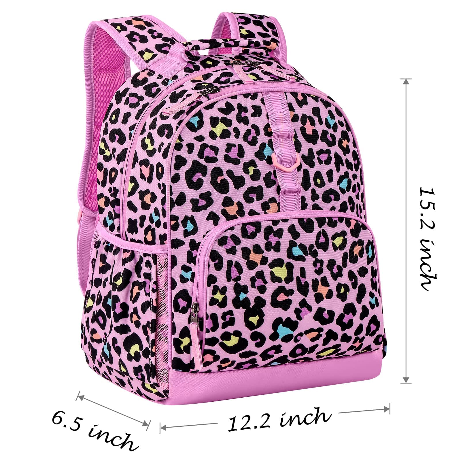 Choco Mocha Cheetah Backpack for Girls Kindergarten Backpack for Girls Preschool Backpack for Kids Backpacks for Girls 15 inch Backpack Girls Leopard Bookbag School Bag 3-5 4-6 with Chest Strap Pink chocomochakids 