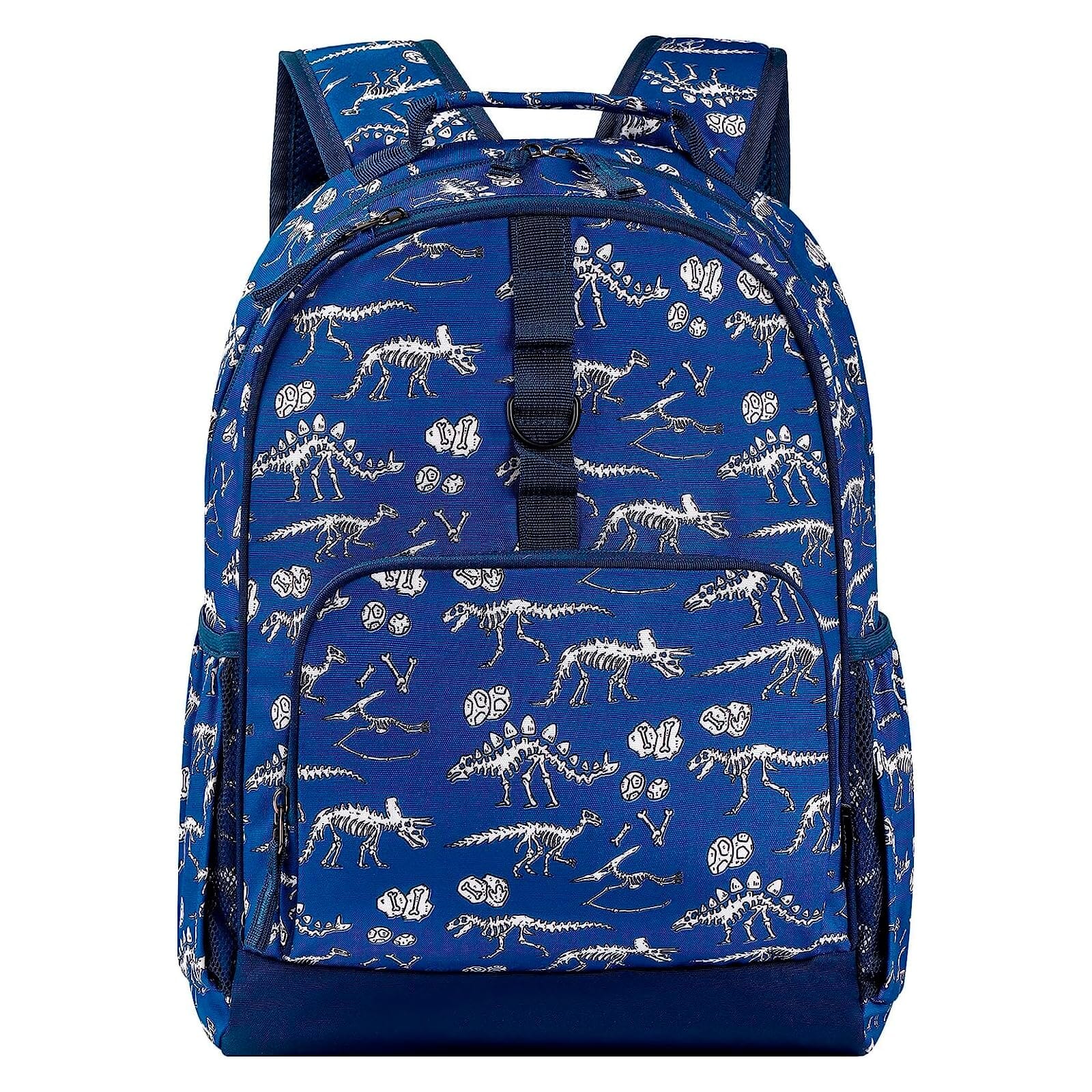 Choco Mocha Dinosaur Bone Backpack for Boys Backpacks for Elementary School Backpack for Kids Backpack Boys 17 inch Backpack for Boys Fossil Bookbag with Chest Strap 5-7 6-8 3rd Grade Blue chocomochakids 