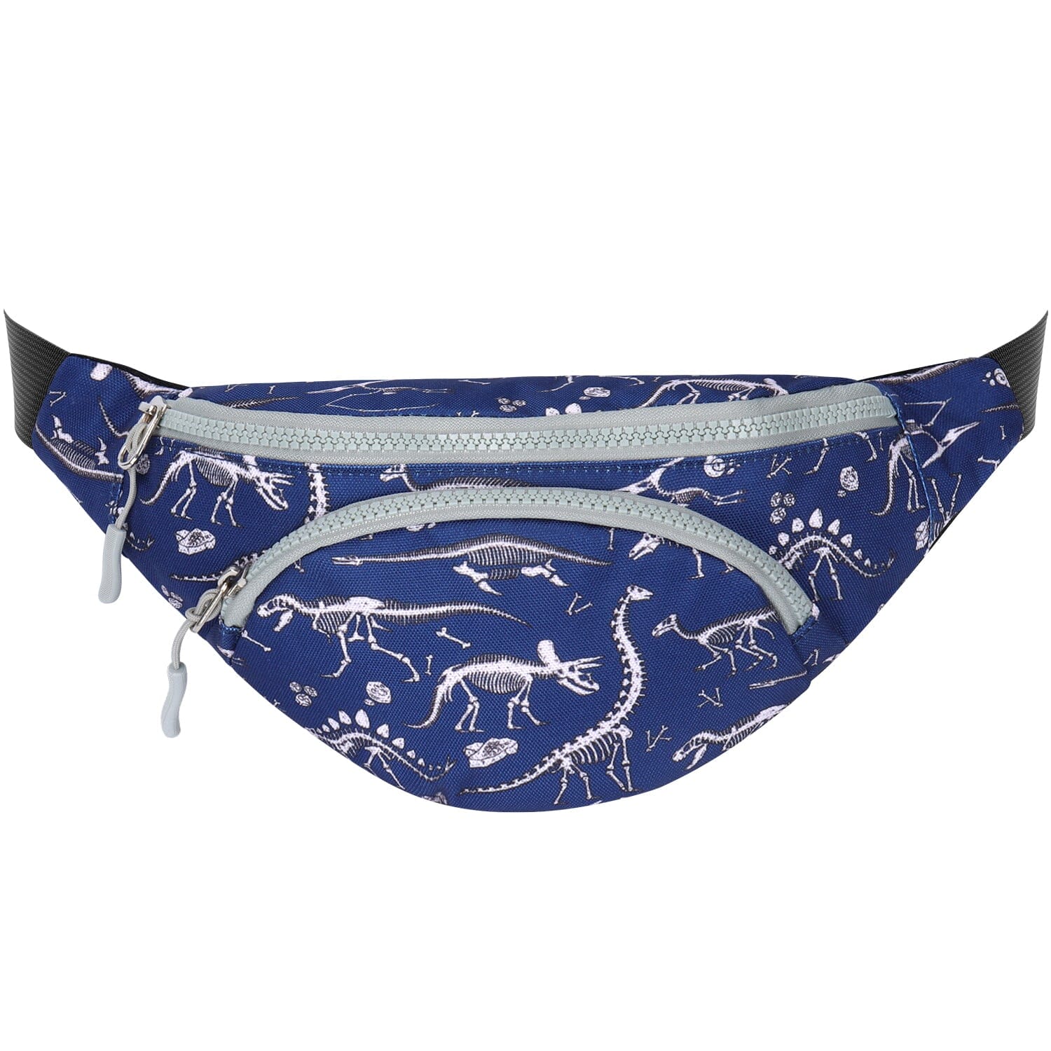 Choco Mocha Dinosaur Fossil Kids Fanny Pack for Toddler Boys, Children Size Blue Waist Pack 11.8*5.5 inches fanny pack chocomochakids 