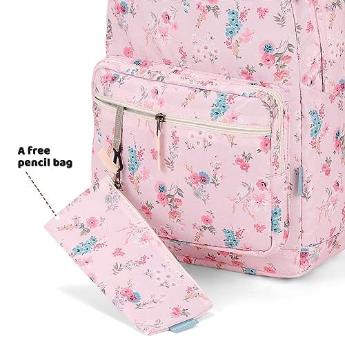 Choco Mocha Floral Backpack for Girls Travel School Backpack 17 Inch, Black chocomochakids 