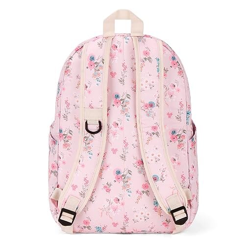 Choco Mocha Floral Backpack for Girls Travel School Backpack 17 Inch, Black chocomochakids 