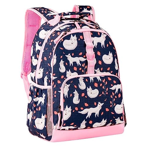 Choco Mocha Fox Backpack for Girls Backpack Elementary School Backpack for Kids Backpacks for Girls 17 inch Backpack for Girls 2nd 3rd Grade Arctic Fox Bookbag School Bag 6-8 with Chest Strap Blue chocomochakids 