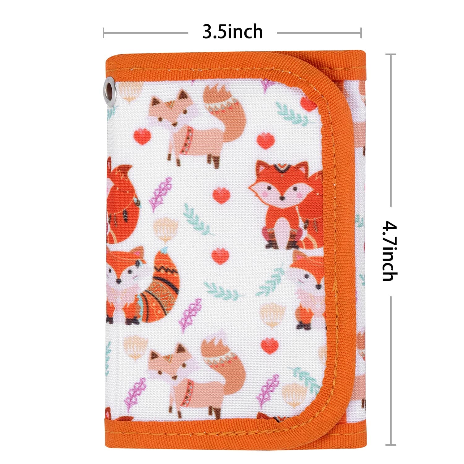 Choco Mocha Fox Kids Wallets for Girls Ages 5-7 6-8 9-12, Little Girls Velcro Wallets with Lanyard Gift Box, Christmas Gift for Kids Girls, Orange chocomochakids 