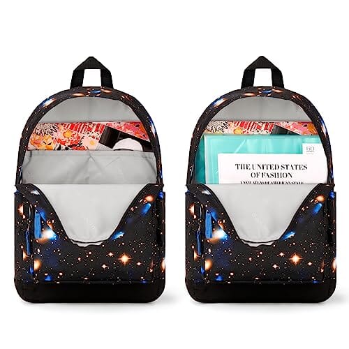 Choco Mocha Galaxy Backpack for Girls Boys Travel School Backpack 17 Inch, Black chocomochakids 
