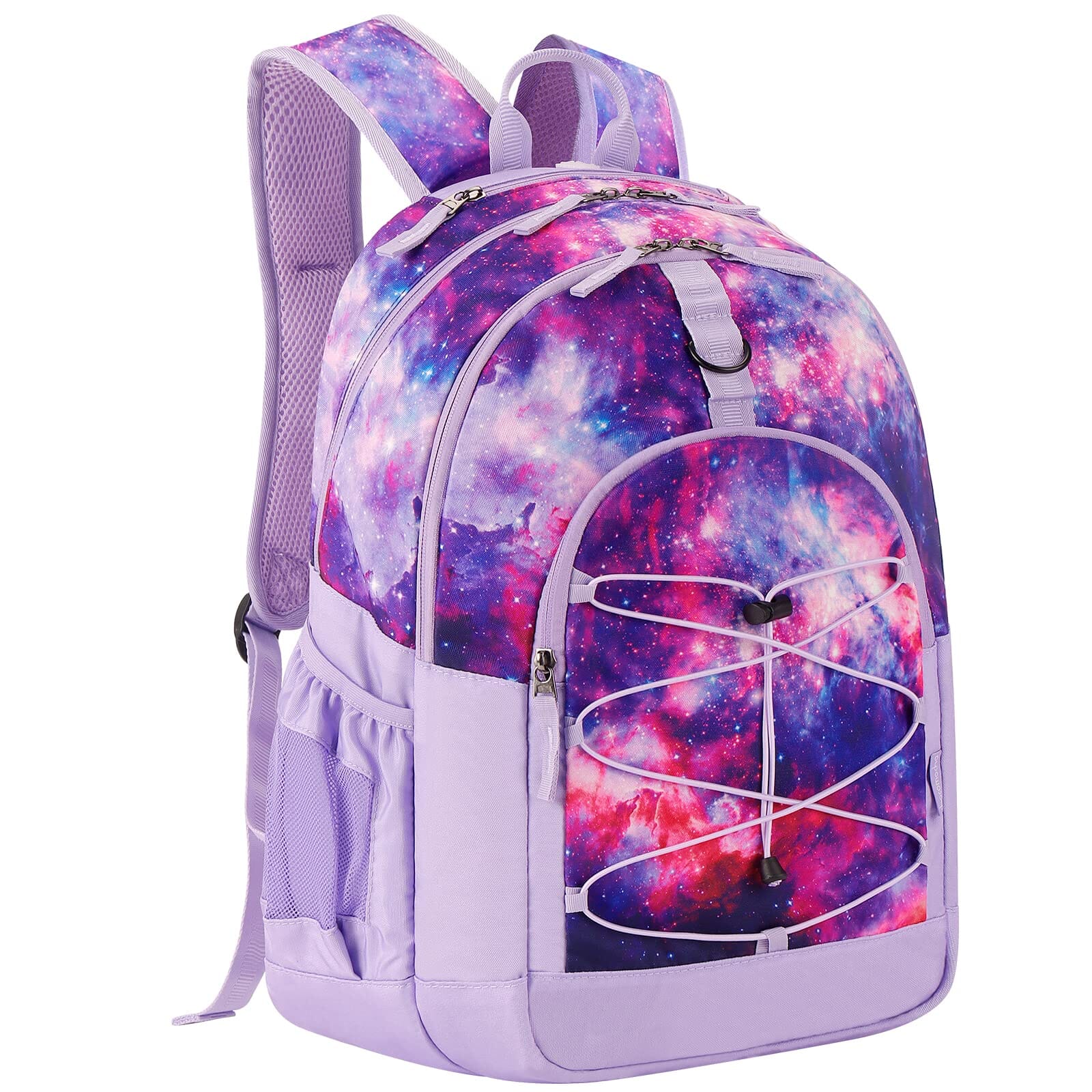 Choco Mocha Galaxy Backpack for Teen Girls, Travel School Backpack for Girls Middle School Large Bookbag 18 Inch, Purple chocomochakids 