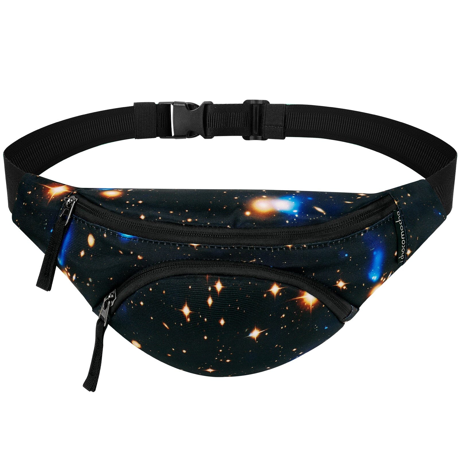 Choco Mocha Galaxy Kids Fanny Pack for Toddler Boys, Children Size Black Waist Pack 11.8*5.5 inches fanny pack chocomochakids 