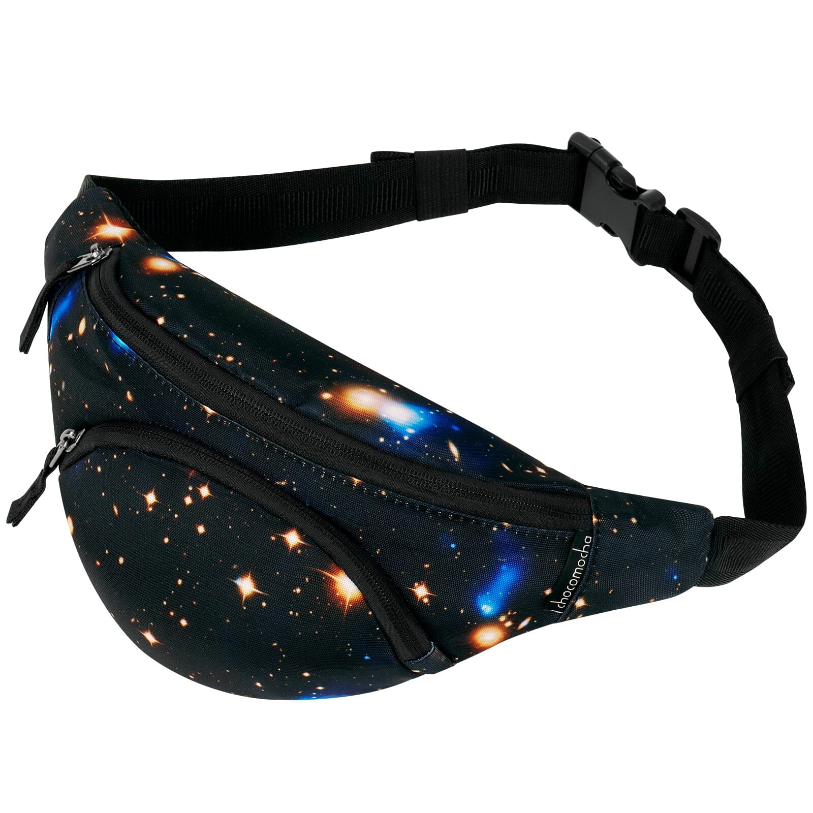 Choco Mocha Galaxy Kids Fanny Pack for Toddler Boys, Children Size Black Waist Pack 11.8*5.5 inches fanny pack chocomochakids 