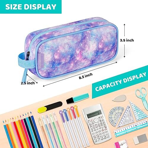 Choco Mocha Galaxy Pencil Pouch for Kids Toddler Girls, Soft Zipper Small Pencil Case for Little Girls, Kids Pencil Bag for Girls, Purple chocomochakids 