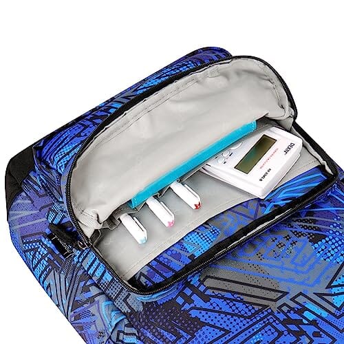 Choco Mocha Geometry Backpack for Boys Travel School Backpack 17 Inch, Blue chocomochakids 
