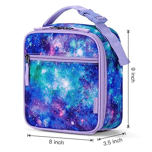 Choco Mocha Girls Lunch Box for School, Galaxy Lunch Bag for Kids, Purple Green chocomochakids 