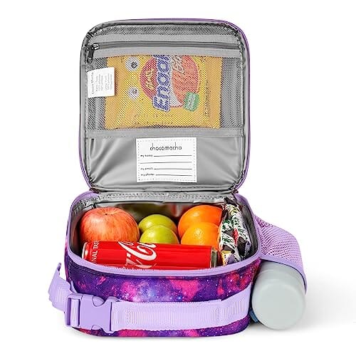 Choco Mocha Girls Lunch Box for School, Galaxy Lunch Bag for Kids, Red Purple chocomochakids 