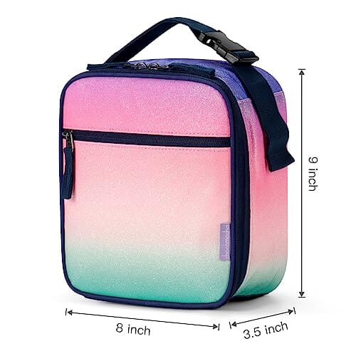 Choco Mocha Girls Lunch Box for School, Glitter Lunch Bag for Kids, Purple Pink chocomochakids 