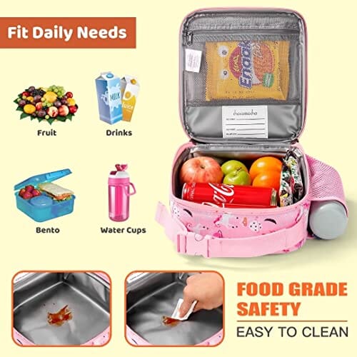 Choco Mocha Girls Lunch Box for School, Pink Marble Lunch Bag for Kids chocomochakids 