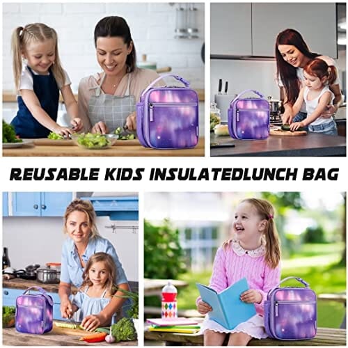 Choco Mocha Girls Lunch Box for School, Purple Lunch Bag for Kids chocomochakids 