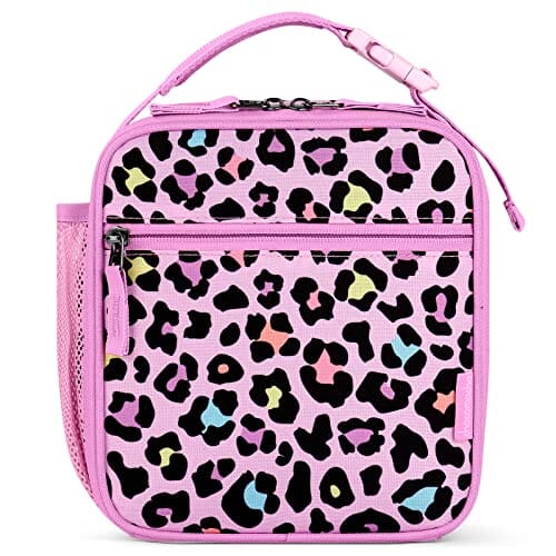 Choco Mocha Hard Shell Girls Lunch Box for Kids, Pink Leopard Lunch Bag chocomochakids 