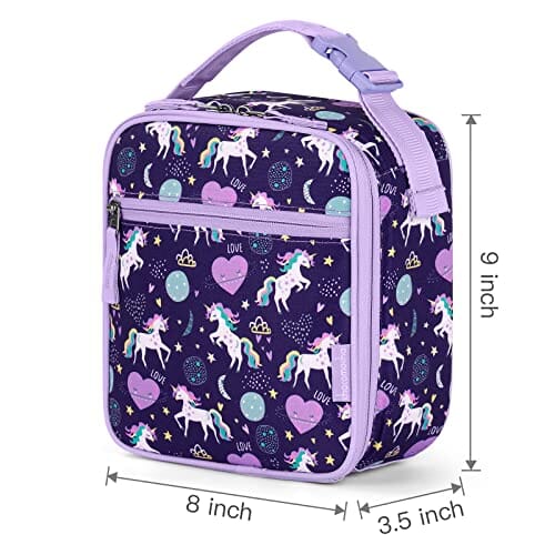 Choco Mocha Hard Shell Girls Lunch Box for Kids, Purple Unicorn Planet Lunch Bag chocomochakids 