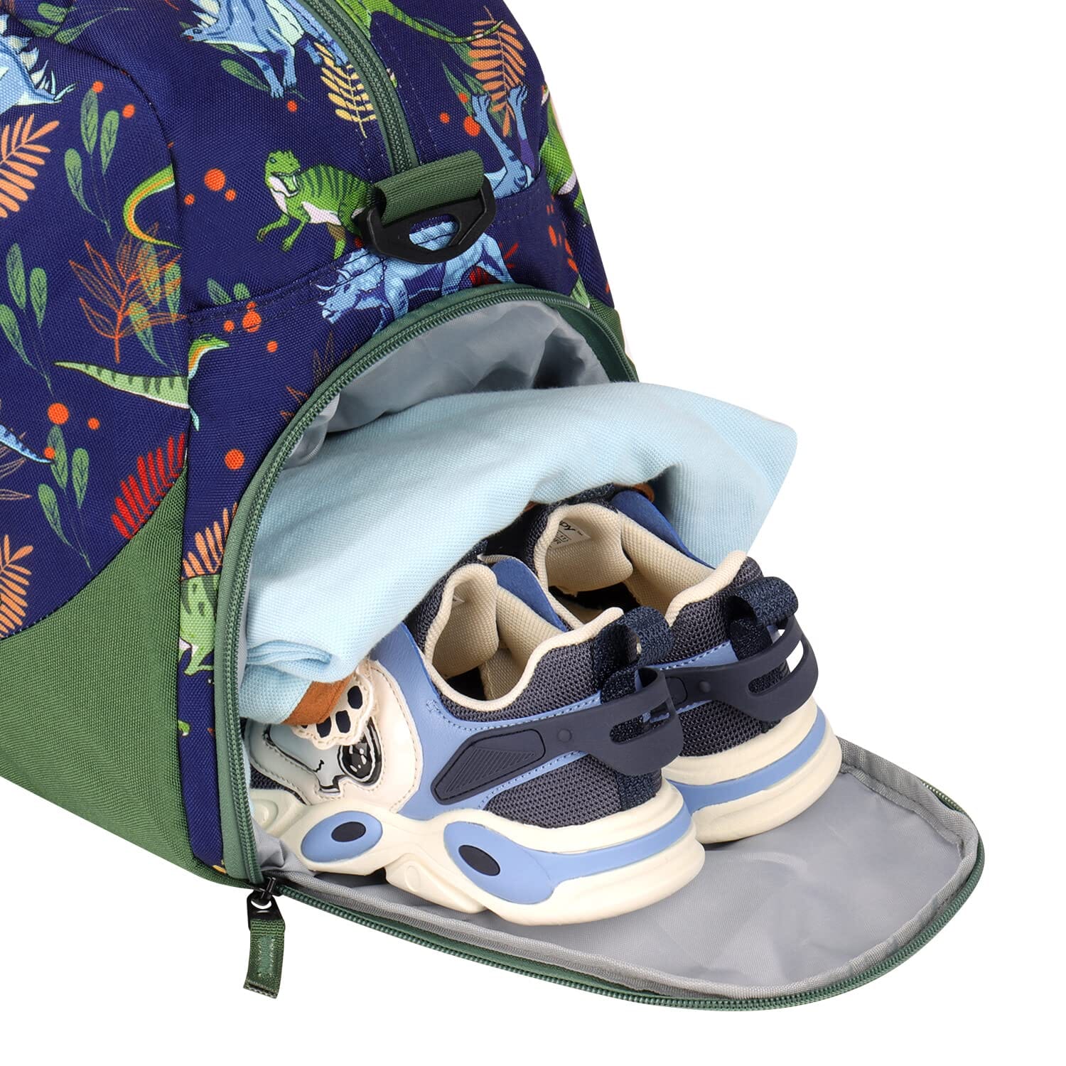 Choco Mocha Kids Dinosaur Duffle Bag for Boys, Blue-Green Weekend Bag for Kids 20.08*9.06*10.63 inches chocomochakids 