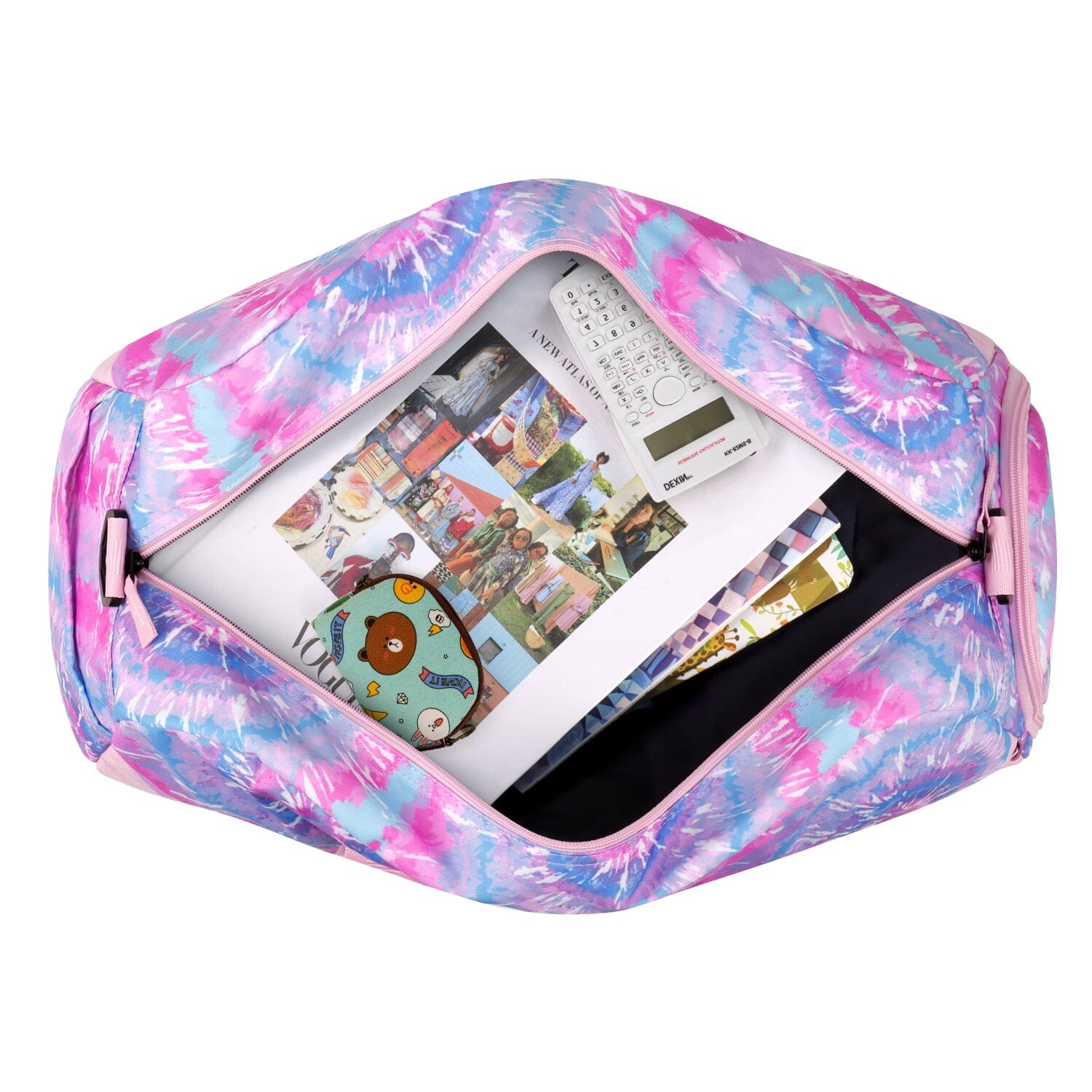 Choco Mocha Kids Pink Duffle Bag for Girls, Kids Tie Dye Travel Bag 20.08*9.06*10.63 Inches chocomochakids 