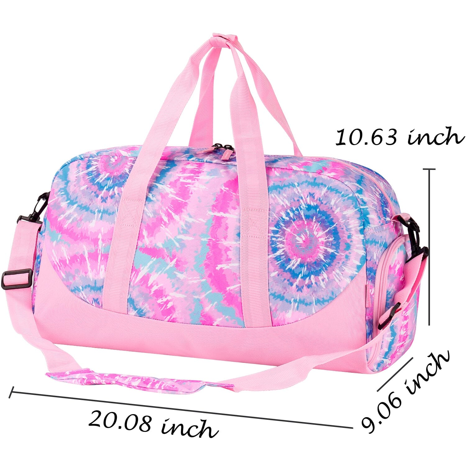 Choco Mocha Kids Pink Duffle Bag for Girls, Kids Tie Dye Travel Bag 20.08*9.06*10.63 Inches chocomochakids 