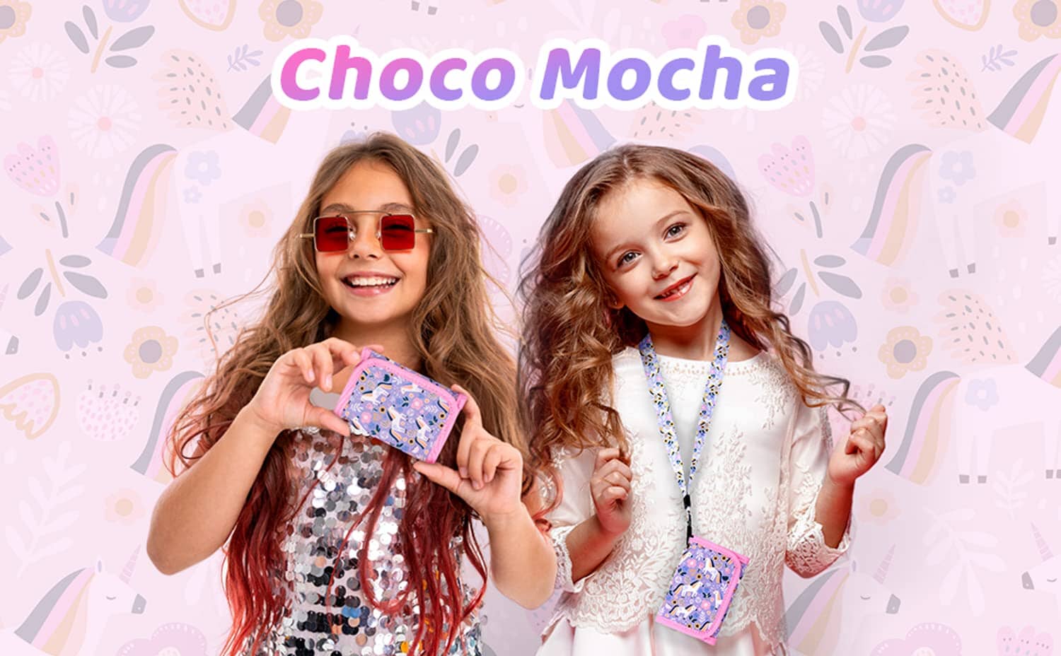 Choco Mocha Kids Wallets for Girls Ages 5-7 6-8 9-12, Little Girls Unicorn Wallets with Lanyard Gift Box, Christmas Gift for Kids Girls, Purple chocomochakids 