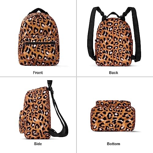 Choco Mocha Leopard Small Backpack for Girls and Women Teen, Kids Mini Backpack Purse Cute Little Girls Backpack School Travel Bookbag, Brown chocomochakids 