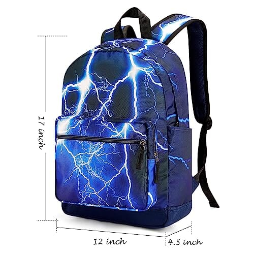 Choco Mocha Lightning Backpack for Boys Travel School Backpack 17 Inch, Blue chocomochakids 