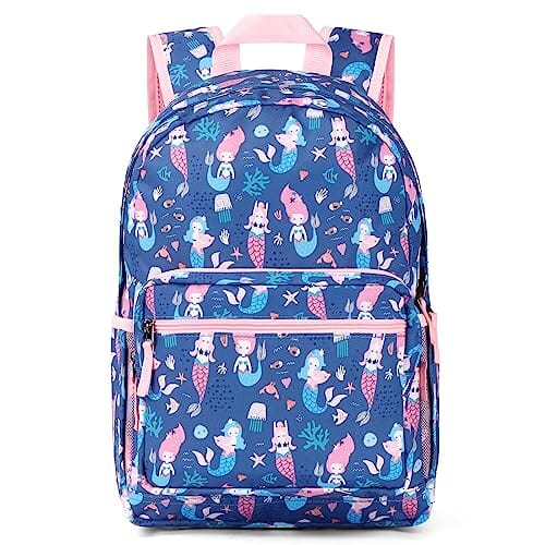 Choco Mocha Mermaid Kids Backpack for Girls Travel School Backpack 17 Inch, Navy chocomochakids 