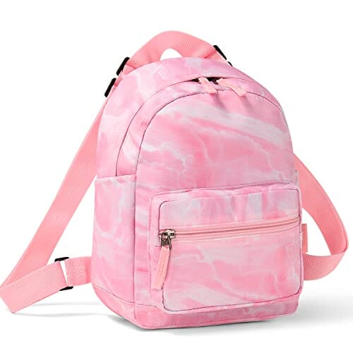 Choco Mocha Pink Small Backpack for Girls and Women Teen, Kids Mini Backpack Purse Cute Little Girls Backpack School Travel Bookbag, Marble chocomochakids 