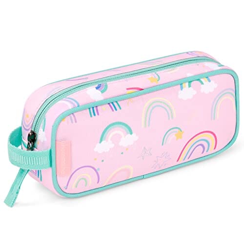 Choco Mocha Rainbow Pencil Pouch for Kids Toddler Girls, Soft Zipper Small Pencil Case for Little Girls, Kids Pencil Bag for Girls, Pink chocomochakids 