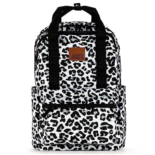 Choco Mocha Snow Lepoard Backpack for Teen Girls, Travel Middle School Backpack for Girls High School College Bookbag 16 Inch chocomochakids 