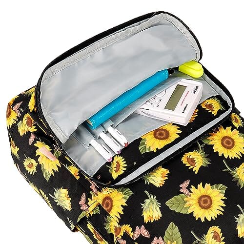 Choco Mocha Sunflower Backpack for Girls Travel School Backpack 17 Inch, Yellow chocomochakids 