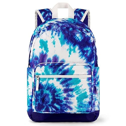Choco Mocha Tie Dye Backpack for Girls Travel School Backpack 17 Inch, Green Purple chocomochakids 