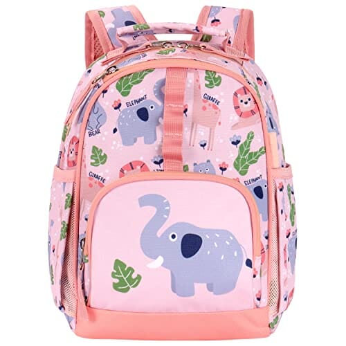 Choco Mocha Toddler Backpack for Girls 12 inch Elephant Backpack for Toddler Girls Backpack Small Kids Backpack with Chest Strap Little Girls Daycare Backpack for 1 2 3 Year Old Bookbag age 1-3 Pink chocomochakids 