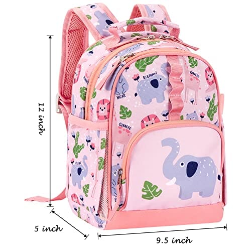 Choco Mocha Toddler Backpack for Girls 12 inch Elephant Backpack for Toddler Girls Backpack Small Kids Backpack with Chest Strap Little Girls Daycare Backpack for 1 2 3 Year Old Bookbag age 1-3 Pink chocomochakids 