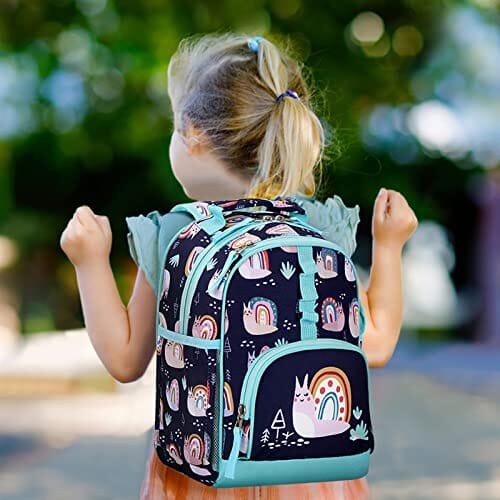 Choco Mocha Toddler Backpack for Girls 12 inch Snail Backpack for Toddler Girls Backpack Small Kids Backpack with Chest Strap Little Girls Daycare Backpack for 1 2 3 Year Old Bookbag age 1-3 Gift Navy chocomochakids 