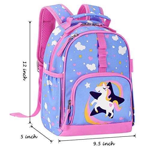 Choco Mocha Toddler Backpack for Girls 12 inch Unicorn Backpack for Toddler Girls Backpack Small Kids Backpack with Chest Strap Little Girls Daycare Backpack for 1 2 3 Year Old Bookbag age 1-3 Blue chocomochakids 