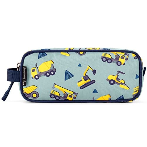 Choco Mocha Truck Pencil Case for Boys Toddler, Soft Zipper Small Pencil Pouch for Little Boys, Kids Pencil Bag for Boys, Gray chocomochakids 